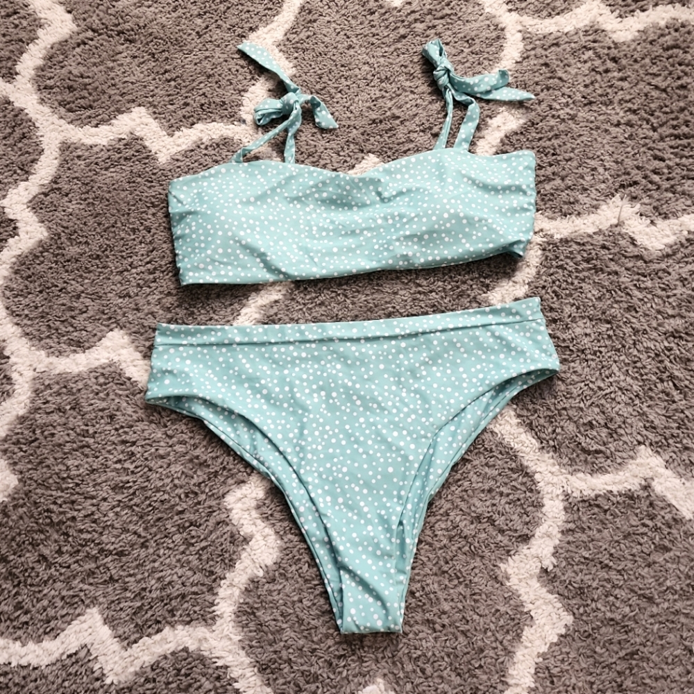 Polka tie top bikini
